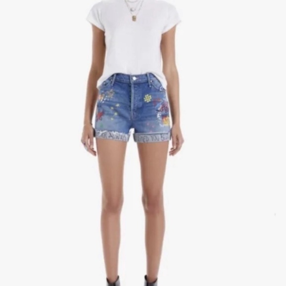 Mother jeans, the vagabond cuff short, spooky voodoo High Waisted Size 23 XS. - Picture 1 of 6